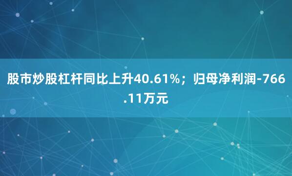 股市炒股杠杆同比上升40.61%；归母净利润-766.11万元